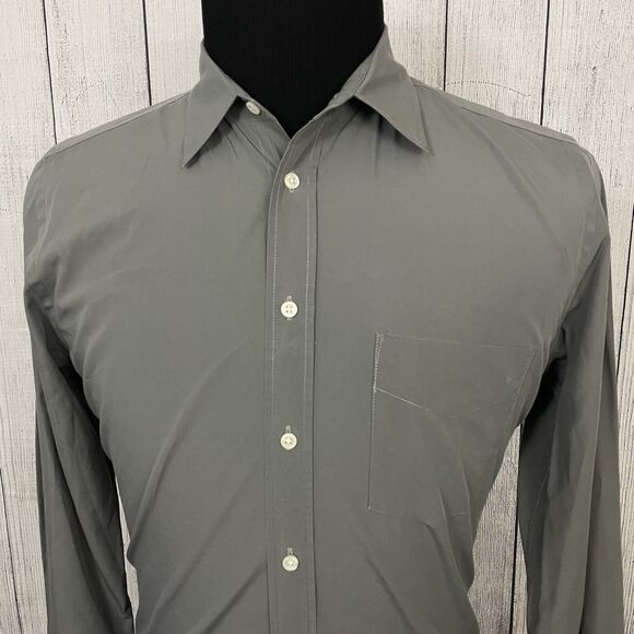 Everlane Men's Gray Medium Cotton Long Sleeve Button Front Shirt - Picture 1 of 7
